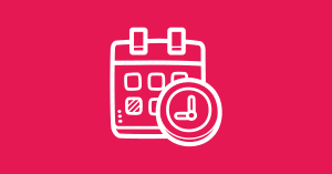 Creating a killer content distribution plan icon of a white calendar on pink background